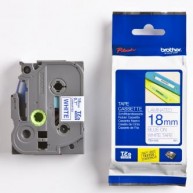 Taśma Brother TZE-243 18mm x 8m niebieski/biały