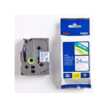 Taśma Brother TZE-253 24mm x 8m niebieski/biały