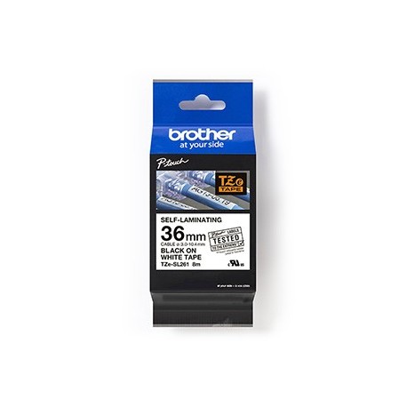 Taśma Brother TZE-SL261 36mm x 8m czarny/biały