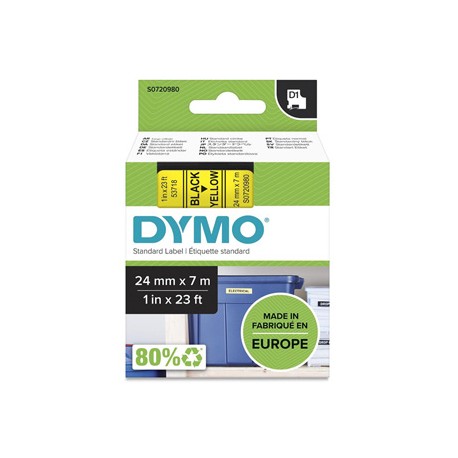 Taśma Dymo D1 53718 24mm x 7m czarny/żółty