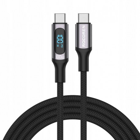 Kabel USB-C do USB-C Rocoren PD 100W 1m szary