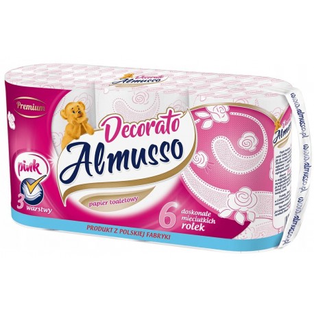 Papier toaletowy Almusso Decorato 3W 6szt. różowy