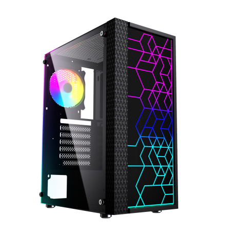 GEMBIRD OBUDOWA FORNAX 2500 MIDI-TOWER (1X USB 3.0, 2X USB 2.0, HD AUDIO, SZKLANY PANEL BOCZNY) CZARNA