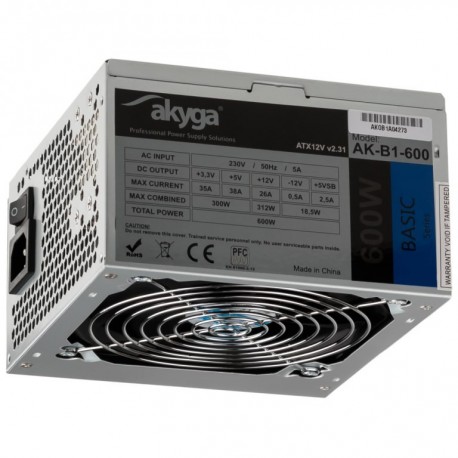 Zasilacz Akyga Basic AK-B1-600 600 W Pasywne 120 mm