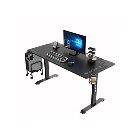 ULTRADESK Biurko dla gracza MOMENTUM - Black, 152,5x70 cm, 75,5 cm, z podkładką pod mysz XXL