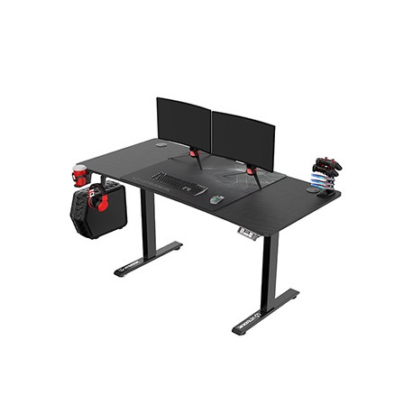 ULTRADESK Biurko dla gracza LEVEL V2, 140x68cm, 72-117cm, elektycznie regulowany, z podkładką pod mysz XXL