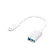 Adapter j5create USB-C 3.1 to Type-A Adapter USB-C m - USB3.1 f 10cm kolor biały JUCX05-N