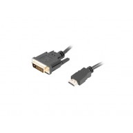 Kabel Lanberg CA-HDDV-20CU-0018-BK HDMI M - DVI-D 24+1 M 1,8m kolor czarny