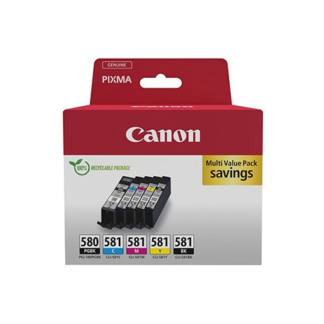 Tusz Canon PGI-580 PGBK/CLI-581 CMYK CMYK 5-pak