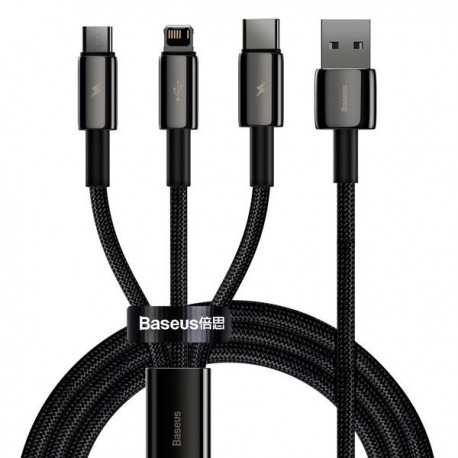 Kabel USB 3w1 microUSB/Lightning/USB-C Baseus 3.5A Kabel USB 3w1 microUSB/Lightning/USB-C Baseus 3.5A