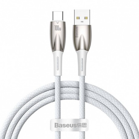 Kabel USB do USB-C Baseus Glimmer 100W 1m biały Kabel USB do USB-C Baseus Glimmer 100W 1m biały