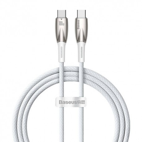 Kabel USB-C do USB-C Baseus Glimmer 100W 2m biały Kabel USB-C do USB-C Baseus Glimmer 100W 2m biały